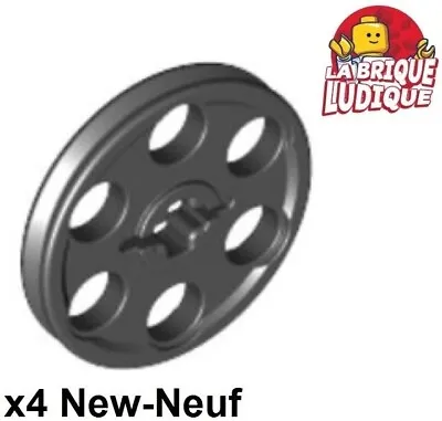 Buy LEGO Technic 4x Wheel Wedge Belt Overrunning Pulley 6 Holes Black/Black 4185 New • 2.92£