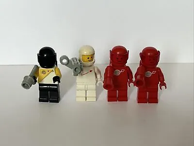 Buy Lego, Vintage 1980’s Space Men With Chest Logo’s, X4, With Air Tanks & Blasters • 4.99£