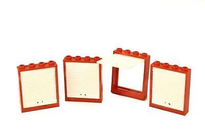 Buy LEGO Cupboard Doors (pack Of 4) 4x4 White Red Fire Engine Lift Furniture Garage+ • 4.59£