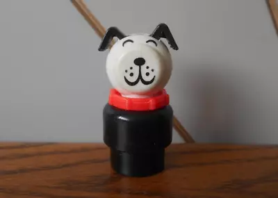 Buy LUCKY DOG Vintage Toy Figure FISHER PRICE LITTLE PEOPLE Black And Red Puppy • 5.99£