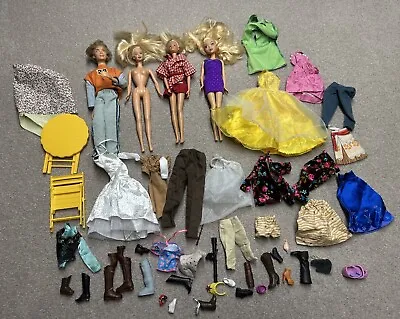 Buy Vintage Barbie & Ken Doll Figure Bundle With Accessories 1966 & 90's Hudson • 14.99£