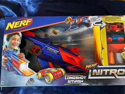 Buy Nerf Nitro Longshot Smash Toy (for Kids Age 5+) Blaster, Ramp, 2cars, 4obstacles • 19.99£