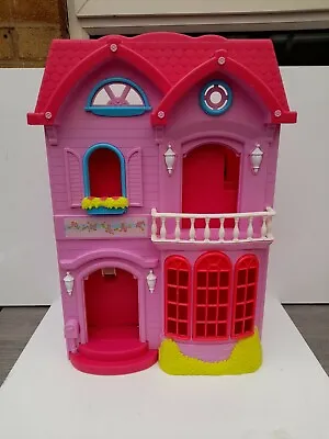 Buy Large Pink Vintage Fisher Price Dolls House 3 Figures Playset • 12£