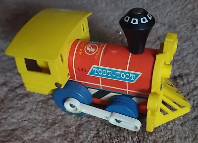 Buy Vintage Fisher Price Original Wooden Toot Toot 643 Pull Along  Steam Train  • 5£