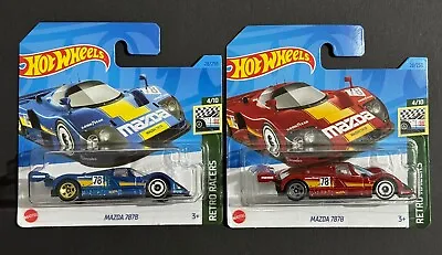 Buy Hot Wheels Mazda 787b Set Of 2 Red/Blue 1:64 Retro Racers Short Card Good Year • 16.43£