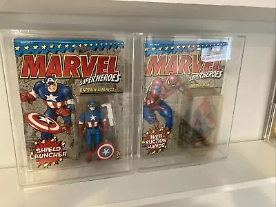 Buy Vintage Spider-Man And Captain America Moc Toybiz 1990 • 130£