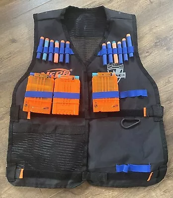 Buy Nerf Gun N-Strike Elite Tactical Black Orange Vest Jacket With 3 Full Mags Plus • 14£