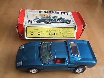 Buy FAULTY - Vintage BANDAI 4190 FORD GT Battery Operated Tin Toy Car Made In Japan • 150£