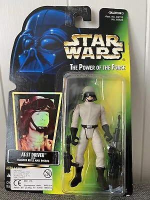 Buy Star Wars The Power Of The Force AT-ST Driver Action Figure Kenner Holo Carded • 8.50£