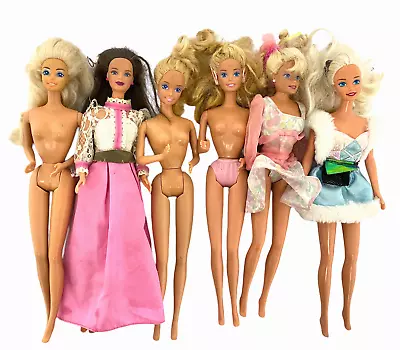 Buy Lot Of 6 Mattel Vintage 80’s 90’s Barbie Mostly Without Clothes • 16.39£