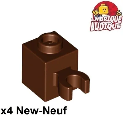 Buy LEGO 4x Brick Brick Modified 1x1 Upright O Clip Brown/Reddish Brown 30241b • 1.70£