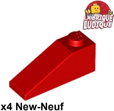 Buy NEW LEGO 4x Slope Brick Slope 33 3x1 Red/Red 4286 • 1.16£