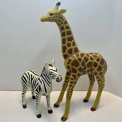 Buy Playmobil Animal Figures: Giraffe And Zebra Zoo Animals Safari • 3.50£