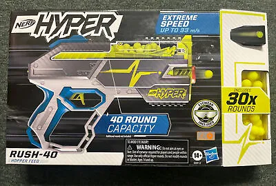 Buy NERF Hyper Rush-40 Pump-Action Blaster With Eyewear & 30 Hyper Rounds Bnib Rare • 25£