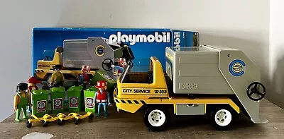 Buy Vintage Playmobil 3780 Garbage Truck - Dustbin Lorry Van-  3 People & 4 Bins Etc • 15£
