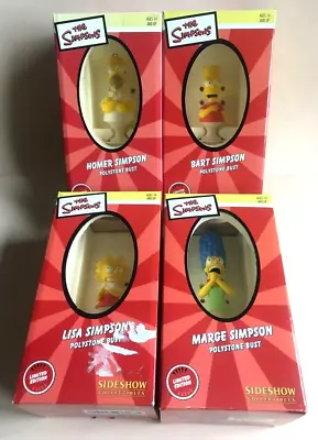 Buy THE SIMPSONS LOT 4 HOMER, MARGIN, BART, LISA Polystone Bust SIDESHOW Collectibles • 162.30£