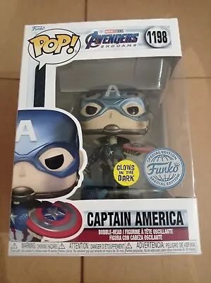 Buy Brand New Avengers Endgame Captain America GITD Funko Pop #1198 – UK Based • 9£