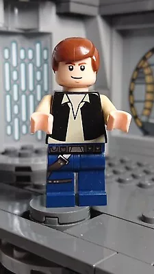 Buy Lego Star Wars Han Solo Black Vest Dark Blue Legs Minifig Sw0334 7965 Falcon • 7.99£
