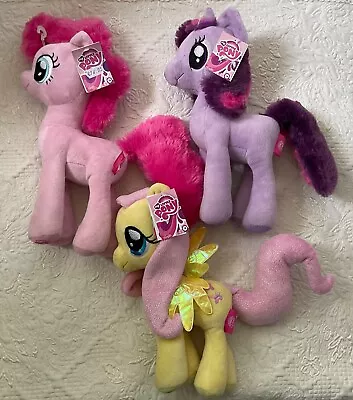 Buy 3 X My Little Pony Plush Twilight Sparkle Pinkie Pie Fluttershy Famosa 2015 Tags • 20£