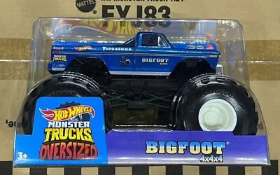 Buy Hot Wheels Monster Truck Oversized  Bigfoot 4x4x4 Firestone 1:24 Scale New • 16£