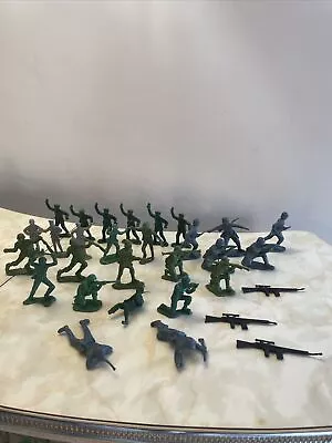Buy Vintage Toy Soldiers Marx BLUE BOX HONG KONG GERMAN PLASTIC Allied Forces • 8£