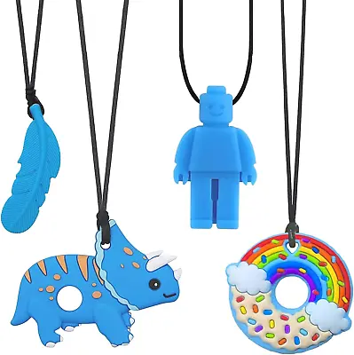 Buy Autism Sensory Chew Necklaces 4 Pack - BPA Free Silicone Teethers • 12.09£
