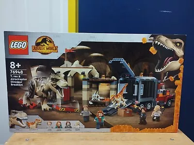 Buy LEGO Jurassic World T. Rex & Atrociraptor Dinosaur Breakout Set 76948 New Sealed • 77.50£