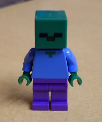 Buy LEGO Minecraft Figure - Square Head Zombie Green Cube New • 8.21£