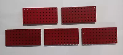 Buy 5 X Meccano 5 X 11 Hole Flanged Metal Plate Part 52 Red. • 4.45£