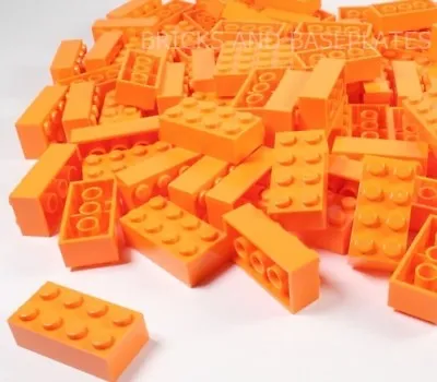 Buy LEGO BRICKS 50 X ORANGE 2x4 Pin - From Brand New Sets Sent In A Clear Sealed Bag • 14.99£