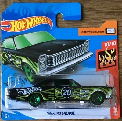 Buy HOT WHEELS '65 Ford Galaxie Black With  Green Flames 10/10 HW New & Sealed • 8.50£