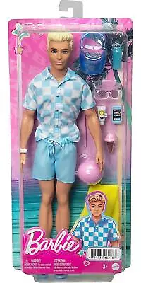 Buy Barbie Ken Doll Blue Button Down Swim Trunks Beach-Themed Accessories Playset • 19.95£