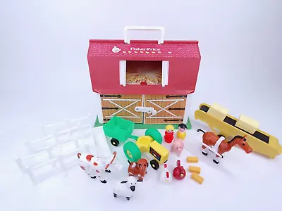 Buy Fisher Price Farm Little People Animal Cow Chicken Rooster Tractor Hey • 36.04£