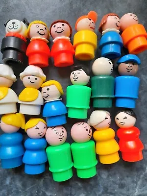 Buy 18 Super Vintage Fisher Price Little People. Dog, Baby, Figs From  Garage VGC. • 9.99£