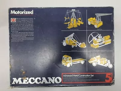 Buy Vintage Meccano Set 5. 4 Instruction Manuals Motorized Advanced Metal Constr Set • 40£