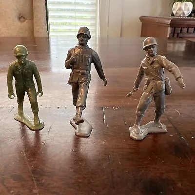 Buy Vintage Louis Marx Toy Soldiers Lot Of 3 WWII Infantry? 2.5” German Figures Read • 21.13£