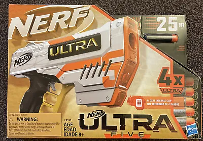 Buy Nerf Ultra Five Dart Blaster Outdoor Toy Rapid Fire Shot Fight Weapon To 25m • 20£