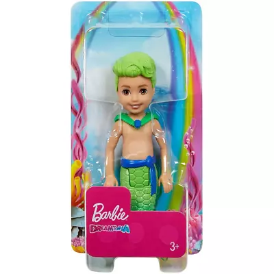 Buy Barbie Dreamtopia Chelsea Merboy Doll, 6.5-inch With Green Hair & Tail New Toy • 14.99£