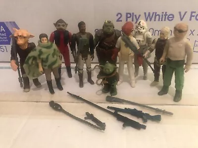 Buy VINTAGE STAR WARS PALITOY/KENNER ACTION FIGURE BUNDLE X11 + ASSORTED WEAPONS • 17.62£