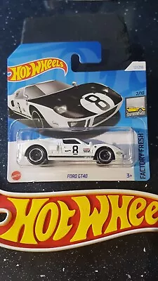 Buy Hot Wheels ~ Ford GT40, White & Black, Short Card.  More NEW Models Listed!!! • 3.39£