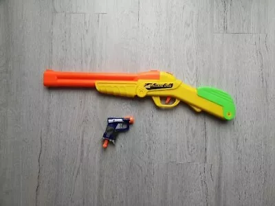 Buy Nerf Gun Bundle Jolt Pistol + Buzz Bee Toys Double Shot Shotgun 4 Shells Bullets • 14.99£