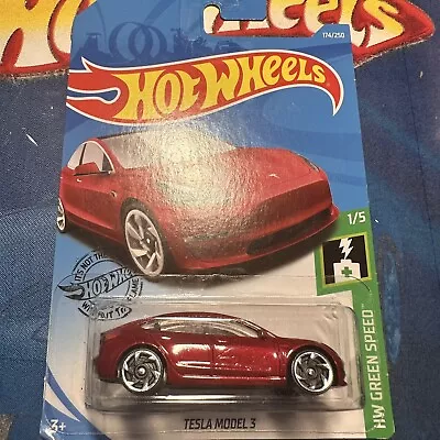 Buy Hot Wheels Tesla Model 3 - 2019 Green Speed - Excellent - Free BOXED Shipping • 16.95£