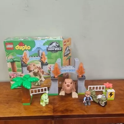 Buy LEGO DUPLO Jurassic World: T. Rex And Triceratops Dinosaur Breakout 10939 No Ins • 18.99£