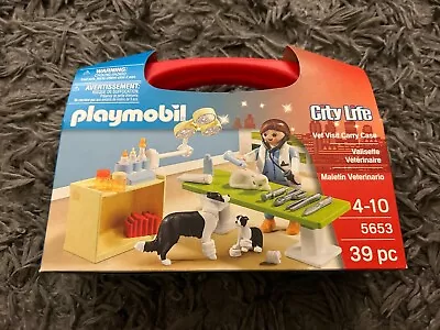 Buy PLAYMOBIL 5653 Case City Life Collectable Small Vet Carry Case Vet Animals Kids • 10.95£