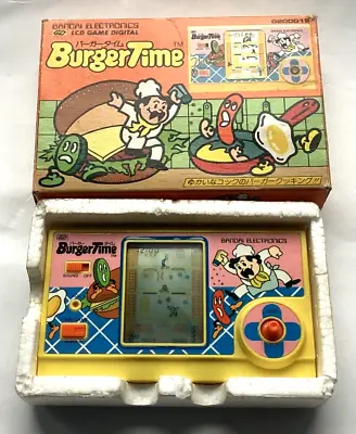 Buy Vintage 1982 GD BANDAI ELECTRONICS BURGER TIME LCD GAME (Near Mint Condition) • 85£