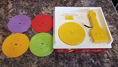 Buy Fisher Price Music Box Record Player Mattel 2014 With 4 Records Tested & Working • 12£