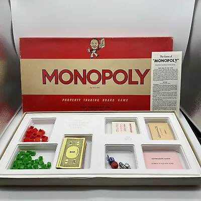 Buy Vintage Classic Monopoly Board Game 1961 Waddingtons Property Trading Big Red • 19.91£