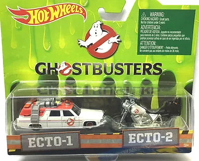 Buy Hot Wheels 2 Cars Set Ghostbusters ECTO-1 & ECTO-2 Motorcycle Blister Card • 25.80£