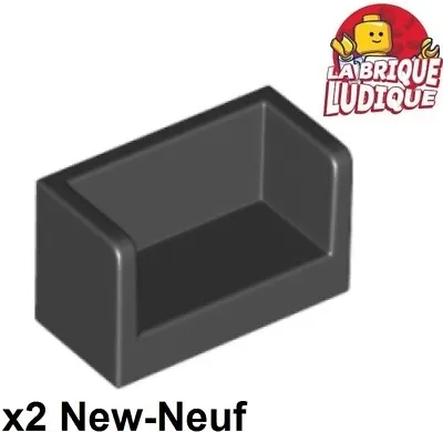 Buy LEGO 2x Panel Panel 1x2x1 2 Sides Rounded Corner Black/black 23969 NEW • 1.20£