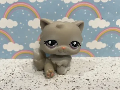 Buy Littlest Pet Shop LPS Authentic Grey Sitting Persian Cat #263 • 4.50£